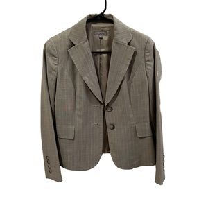 Ann Taylor Women's Grey and Blue Petite Blazer. Princess Seam Lines